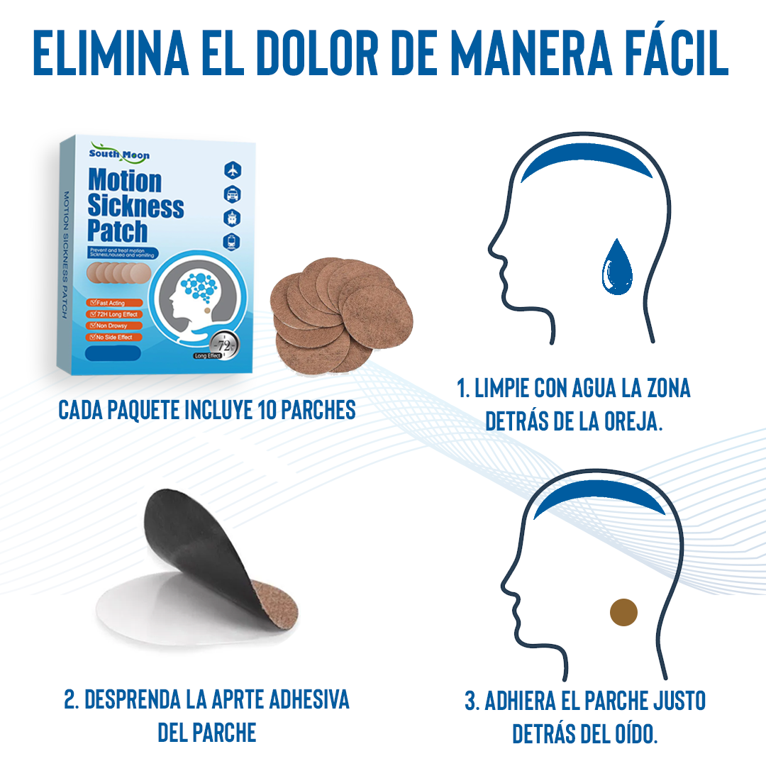 Parches Anti-Mareo y Vértigo South Moon – Alivio Natural Inmediato